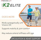 Bricker Labs K2 Elite Vitamin K2 MK-7 Supplement 160mcg, Supports Bone & Heart Health, Calcium Absorption & Circulation – Non-GMO – 60 Capsules
