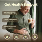 10 Kinds Mushroom Coffee with Probiotic(Lion's Mane, Cordyceps, Turkey Tail & Other), Ashwagandha Instant Coffee Mushroom Supplement for Better Energy, Gut Health 210g 7.41oz