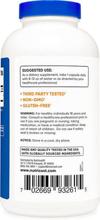 Nutricost L-Arginine 500mg, 300 Capsules (3 Bottles)