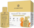 CYMBIOTIKA Liposomal Vitamin D3 + K2 + CoQ10 Liquid Supplement, Enhanced Absorption, Joint + Bone Health, Immune Support, Heart Health, Gluten Free, Soy Free, Plant-Based, 28 5 mL Packets