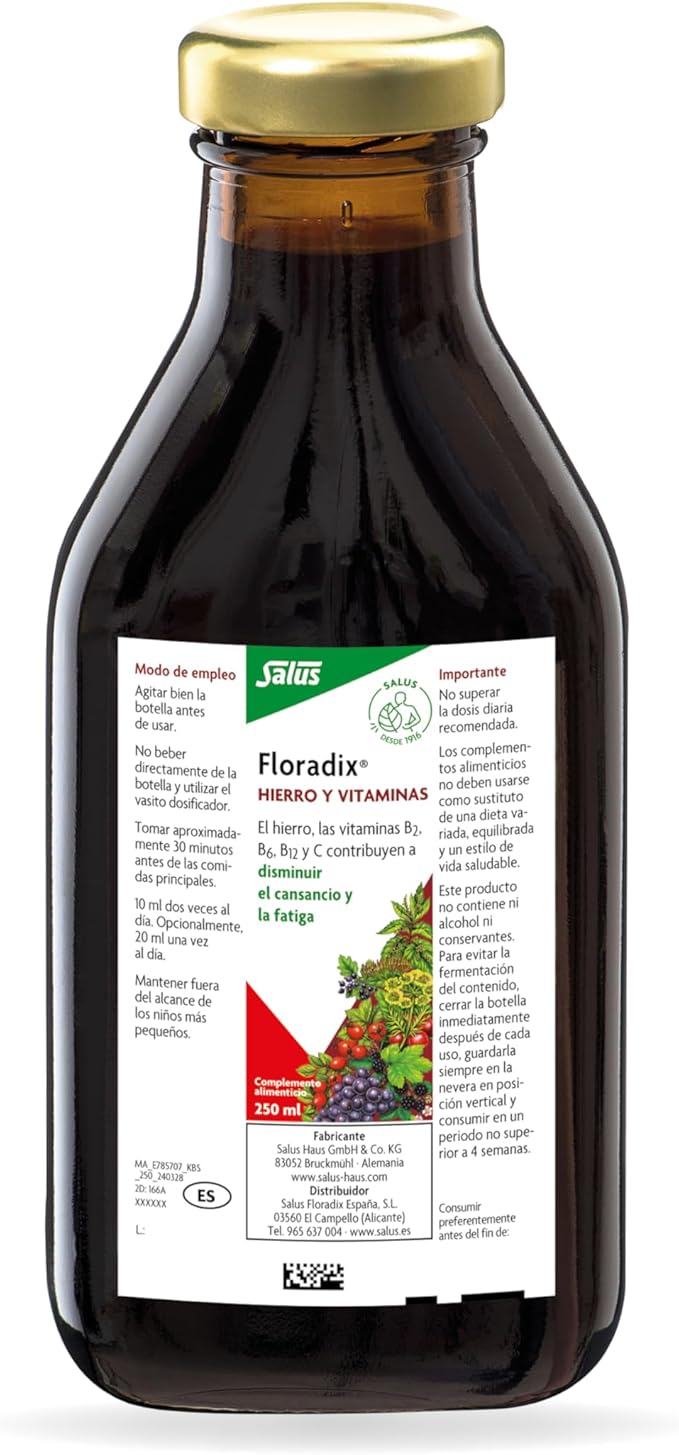 Floradix Liquid Iron and Vitamin Formula 250ml