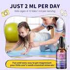 Kids Magnesium Liquid Drops-Magnesium Glycinate Liquid for Kids Supplement-w/L-theanine, Omega-3, Vitamin B6, D3 - for Sleep, Relaxation, Brain, Bones - Pineapple Flavor, 2 Fl Oz