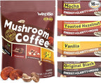 Mushroom Coffee - 11 in 1 Mushroom Blend with Lions Mane,Ashwagandha KSM-66 & L-Theanine Instant Mushrooms Coffee Packets for Energy, Focus & Digestion Sugar-Free 16 Servings Variety Pack