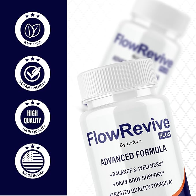(2 Pack) Flow Revive Capsules, FlowRevive Pills Advanced Premium Prostate Supplement Health Support Formula Vitamins for Men Urinary Function, Comfort, Flow & Balance All Natural Ingredients (120 ct)