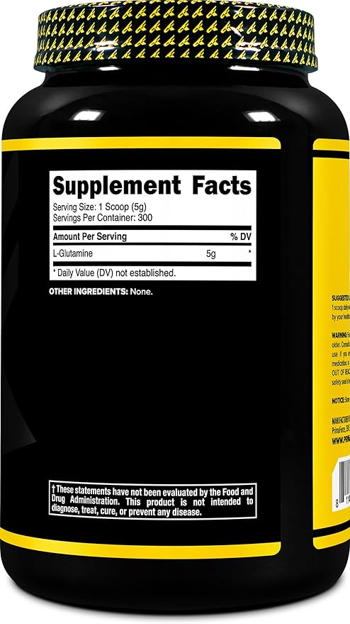Primaforce L-Glutamine Powder 1500 Grams (1.5 KG) Unflavored - Pure L-Glutamine Powder, 5g per Serving, GMO-Free, Gluten-Free, 300 Servings