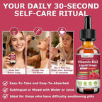 Liquid Vitamin B12 Drops 5000 mcg - Extra Strength B12 Methylcobalamin with B1 B6 B3 Folate Niacin - Fast Absorption Sublingual B-12 Drops for Energy Metabolism & Brain Function, Vegan B Complex