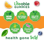 Lifeable Vitamin B12 Gummies for Adults | 1000 mcg | Great Tasting B12 Vitamins | Non-GMO, Vegan B12 | for Energy and Metabolism Support | 90 Gummies