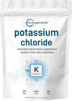 Potassium Chloride Powder, 1 KG (35 Ounce) | Salt Substitute & Essential Hydration Electrolyte Supplement | Supports Mineral Balance, Heart, Joint, and Immune Health | Filler Free, Dissolves Easily