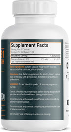 Bronson Vitamin B1 Extra Strength 500 MG High Potency Non-GMO, 120 Capsules