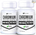 HealthFare Chromium Picolinate 1000mcg | 800 Tablets (Pack of 2) | High Absorption Mineral Supplement | Supports Healthy Sugar Metabolism & Nutrient Absorption | Non-GMO, Gluten-Free | Made in USA