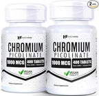 HealthFare Chromium Picolinate 1000mcg | 800 Tablets (Pack of 2) | High Absorption Mineral Supplement | Supports Healthy Sugar Metabolism & Nutrient Absorption | Non-GMO, Gluten-Free | Made in USA