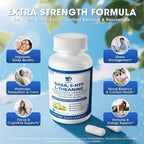 GABA Supplements 750mg with L Theanine, 5HTP, Ashwagandha, Lemon Balm, Ginkgo Biloba, Omega-3, 10 in 1 GABA Calm Capsules for Sleep, Relaxation, Focus, Mood Support, Cortisol Balance - 2 Pack