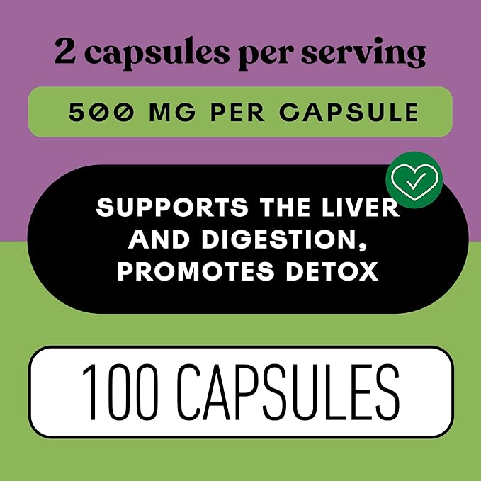 Complete Natural Products Pure Organic Milk Thistle Capsules - 500 mg Silymarin Powder 100 Pills