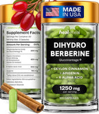 Dihydroberberine Supplement - Dehydro Berberine Organic - Super Berberine Supplement with Ceylon Cinnamon & R Alpha Lipoic Acid & Apigenin - Hydroberberine 120 caps (1 Pack)