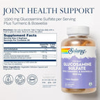 SOLARAY Glucosamine Sulfate 1500mg, Healthy Joint Support Supplement, Powerful Connective Tissue and Joint Health Formula with Turmeric & Boswellia, 60-Day Money Back Guarantee, 60 Serv, 120 VegCaps