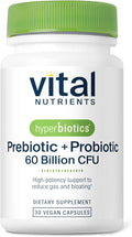 Hyperbiotics Vital Nutrients Prebiotic and Probiotic for Women and Men | 60 Billion CFU | Pre and Probiotics Supports Digestive Health, Constipation, Diarrhea, Gas & Bloating* | 30 Vegan Capsules