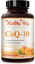 Coenzyme Q10 200mg CoQ10 Supplement - Once Daily Coq 10 200mg Powder Capsules for Healthy Heart Antioxidant and Energy Support - Non-GMO Quick Absorption Ubiquinone Q10 Coenzyme (100 Servings)