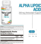 SOLARAY Alpha Lipoic Acid 250 mg - 60 VegCaps - Healthy Antioxidant Activity & Energy Support - Non-GMO & Vegan