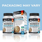 Magnesium Bisglycinate Chelated Supplement - High Absorption Magnesium Glycinate Supplement for Women and Men - Sleep, Muscle, Bone & Joint Support - Non-GMO, Non-Laxative Chelate - 180 Capsules