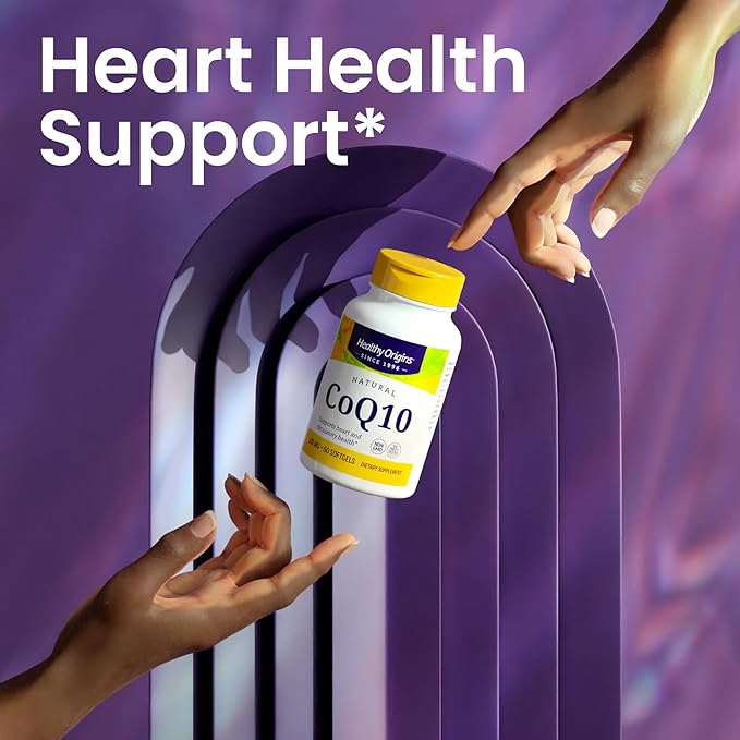 Healthy Origins® CoQ10 100 mg – Natural Trans-Isomer Ubiquinone – Yeast Fermented, Supports Heart Health & Cellular Energy – Non-GMO 30 Softgels
