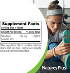 NaturesPlus Vitamin B2 100 mg - 90 Tablets - Supports Energy, Immune Health & Vibrant Hair, Skin, and Nails - Antioxidant Protection - Vegetarian, Gluten Free - 90 Servings