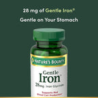 Nature's Bounty Gentle Iron 28 mg 90 Capsules (Pack of 3)