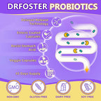 DRFOSTER Probiotics for Women & Men Digestive Health，120 Billion CFUs, Prebiotics and Probiotics for Gut Health, D3, Zinc & Immune Support Herbs, Detox Cleanse, 45 Day - 3 Month Supply