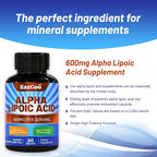 2 Pack Alpha Lipoic Acid Supplement, Alpha Lipoic Acid 600mg Per Serving, Vegan, Gluten Free, Non-GMO ALA Supplement, 120 Vegetable Capsules