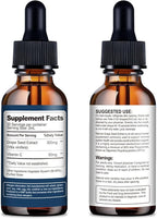 Natural Grape Seed Extract Drops-300 mg Grape Seed Extract Liquid Supplement - Maximum Strength Vitis Vinifera Seed Tincture, Standardized to 95% Polyphenols, Non-GMO, Gluten Free (60ml)