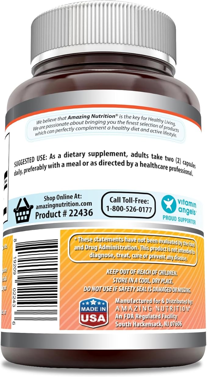 Amazing Formulas Berberine 1000mg Per Serving Capsules Supplement | Non GMO | Gluten Free | Made in USA (360 Count)