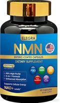 5-in-1 NMN 1000mg Complex with PQQ & Resveratrol - Enteric Coated - 99% Pure NMN for NAD+ Supplement with CoQ10 & Ginger, Third-Party Lab Tested for Purity & Potency, 60 Count (30-Day Supply)