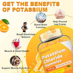 Sugar Free 2 Pack Potassium Gummies, Potassium Chloride for Adults, Potassium Supplement for Women & Men, Electrolyte Balance, Prevent Leg Cramp, Support Muscle & He♡rt Health, 120 Count