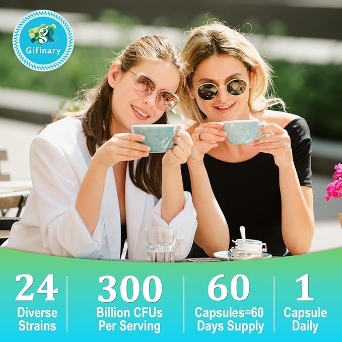 Probiotics for Women and Men, 300 Billion CFU, 24 Strains Probiotics with 15 Organic Herbs probiotics Blend, Probiotic Supplement for Digestive Gut Immune & Whole-Body Health -6 Month Supply