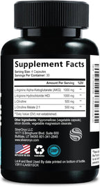 Extra Strength Nitric Oxide Booster - 3X Strength L-Arginine AKG & Citrulline Malate - Men & Women Premium Pre Workout Nitric Booster - Natural Energy & Muscle Support, Bottled in USA - 120 Capsules