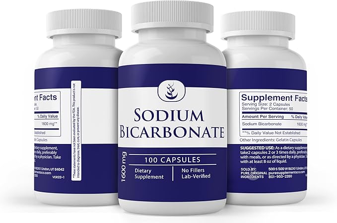 Pure Original Ingredients Sodium Bicarbonate (100 Capsules) Always Pure (Pack of 2)