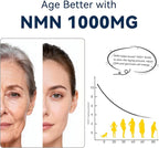 NMN Supplement 1000 mg - Used to delay Aging, Helps with Cell Regeneration, and Increases NAD+ Levels to Enhance Energy Metabolism. NAD Supplement 60 Capsules (30 portions)