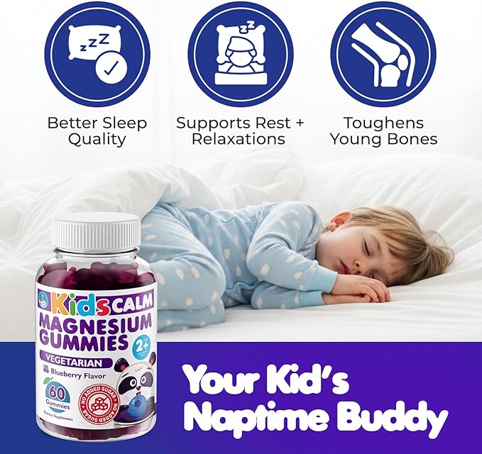 DR. MORITZ Sugar-Free Calm Magnesium Gummies for Kids and Adults - Non-GMO Magnesium Citrate Gummies - Blueberry Flavor - 1-Pack (60 Count)