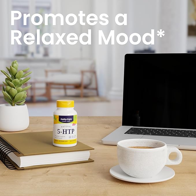 Healthy Origins 5-HTP 100 mg, 120 Veggie Capsules - Natural 5-Hydroxytryptophan from Griffonia Simplicifolia Seed - Supports Serotonin Production, Emotional Well-Being & Healthy Sleep Patterns