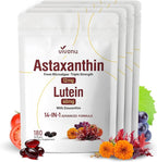 14-in-1 Astaxanthin 12mg & Lutein 40mg with Zeaxanthin Supplements, 24 Month Supply, Fresh Microalgae Source, Supports Eye, Skin, Antioxidant, Joint, Circulatory Health, Non-GMO, Gluten Free, 4 Bag