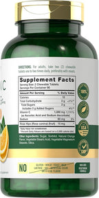 Carlyle Vitamin C Chewables | 1000mg | 180 Tablets | Vegetarian, Non-GMO, Gluten Free Supplement