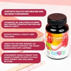 LIVS Vitamin B Complex Gummies with B12, Biotin, B3, B6 & Vitamin C for Kids & Adults | Energy, Support & Recovery Supplement | Promotes Mood, Metabolism & Nerve Function | Strawberry Flavor – 45 Ct