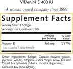 Coco March N.M.D Natural Vitamin E 400 IU Mixed Tocopherols – Immune Support Supplement for Heart, Skin & Eye - Antioxidants for Women & Men, Gluten Free & Dairy Free, 3-Month Supply, 90 Softgels