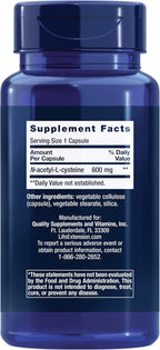 Life Extension Pycnogenol French Maritime Pine Bark & N-Acetyl-L-Cysteine Immune, Respiratory & Liver Health Supplements, 60 Capsules Each