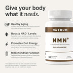 NMN NAD+ Supplement – Extra Strength Longevity & Cellular Energy Booster – Supports NAD+ Levels, Healthy Aging, Focus & Metabolism – Third Party Tested for Purity – Made in USA, 1 Month Supply