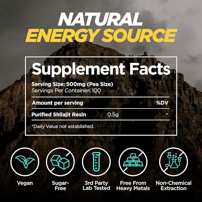Gya Labs Himalayan Shilajit Resin for Men, 100 Servings - 85+ Trace Minerals, 75% Fulvic Acid for Energy & Immune Support - Max Potency, Gold Grade, No Heavy Metals fit for Women
