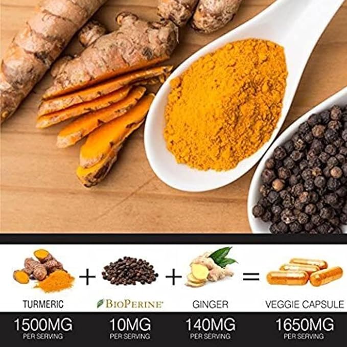 Turmeric Curcumin Supplement – 95% Curcuminoids with BioPerine Black Pepper & Ginger – 240 Capsules for Joint Support & Mobility – High Absorption Tumeric Curcuma Pills