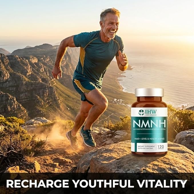 IHW NMNH, 1000mg NMN Supplement Alternative per Serving, 120 Capsules Ultra High 99.9% Purity, Supports Cellular Vitality & Stamina, Aging, Energy Focus, Non-GMO, Gluten Free