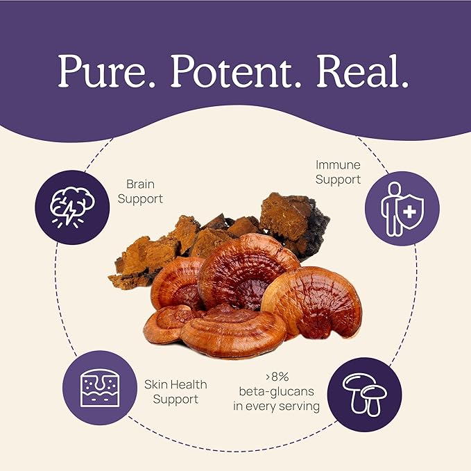 Real Mushrooms Zinc and Vitamin D2 Capsules – with Organic Chaga and Reishi Mushroom Extracts – Vitamins for Overall Wellness Support – Vegan, Non-GMO, Gluten-Free – 120 Count Mushroom Supplement