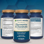 Nature's Wonder Triple Strength Glucosamine Chondroitin with MSM and Hyaluronic Acid and Boswellia for Joint Health, Supports Joint Flexibility and Mobility, 45 Day Supply, 90 Tablets (Pack of 2)