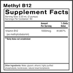 Quicksilver Scientific Methyl B12-1000mcg Vitamin B12 as Methylcobalamin - with Nano Technology for Superior Absorption - Supportive Energy Supplement (30ml / 90 Servings)